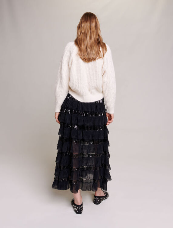 Ruffled maxi skirt -  - MAJE