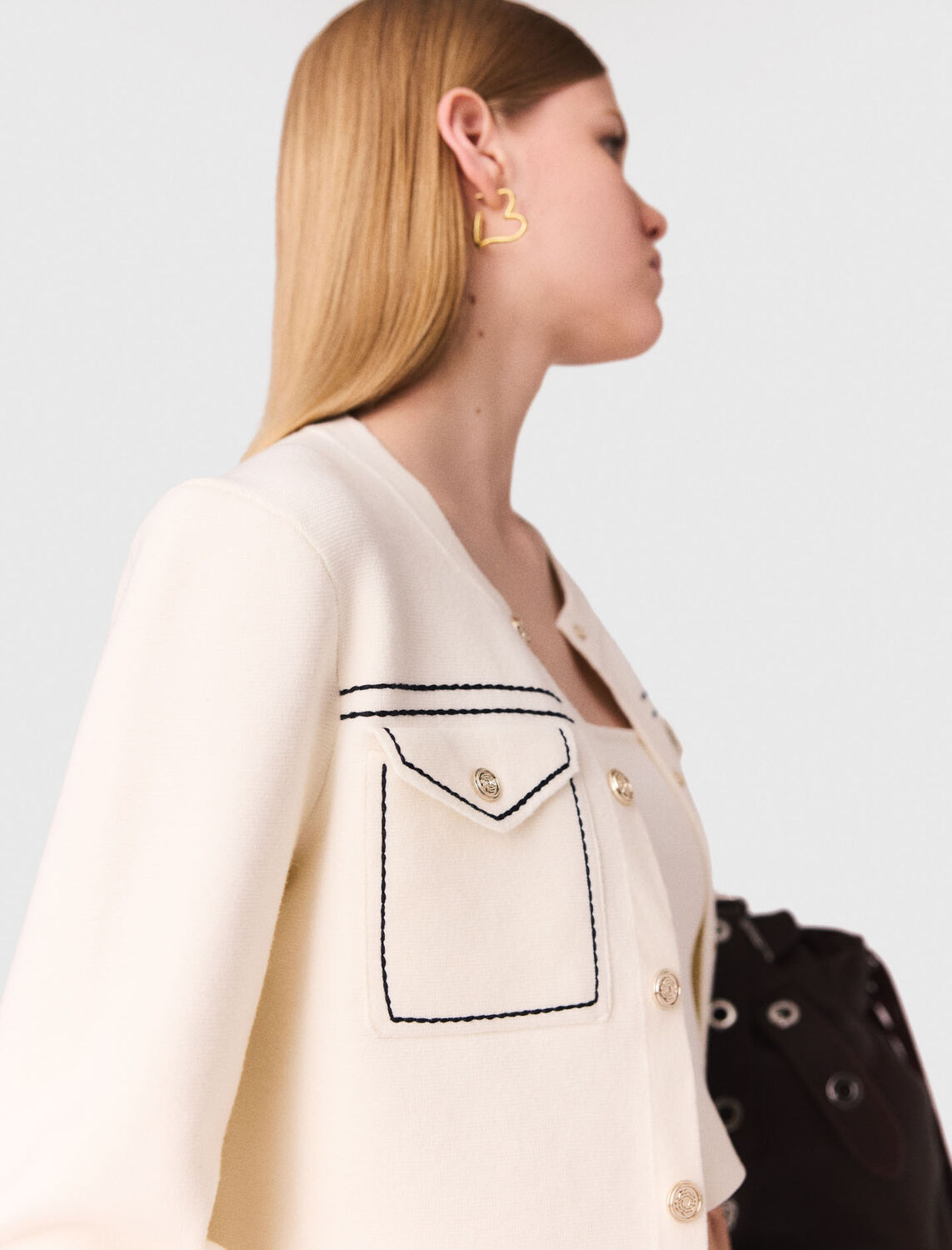 maje : Sweaters & Cardigans color Ecru