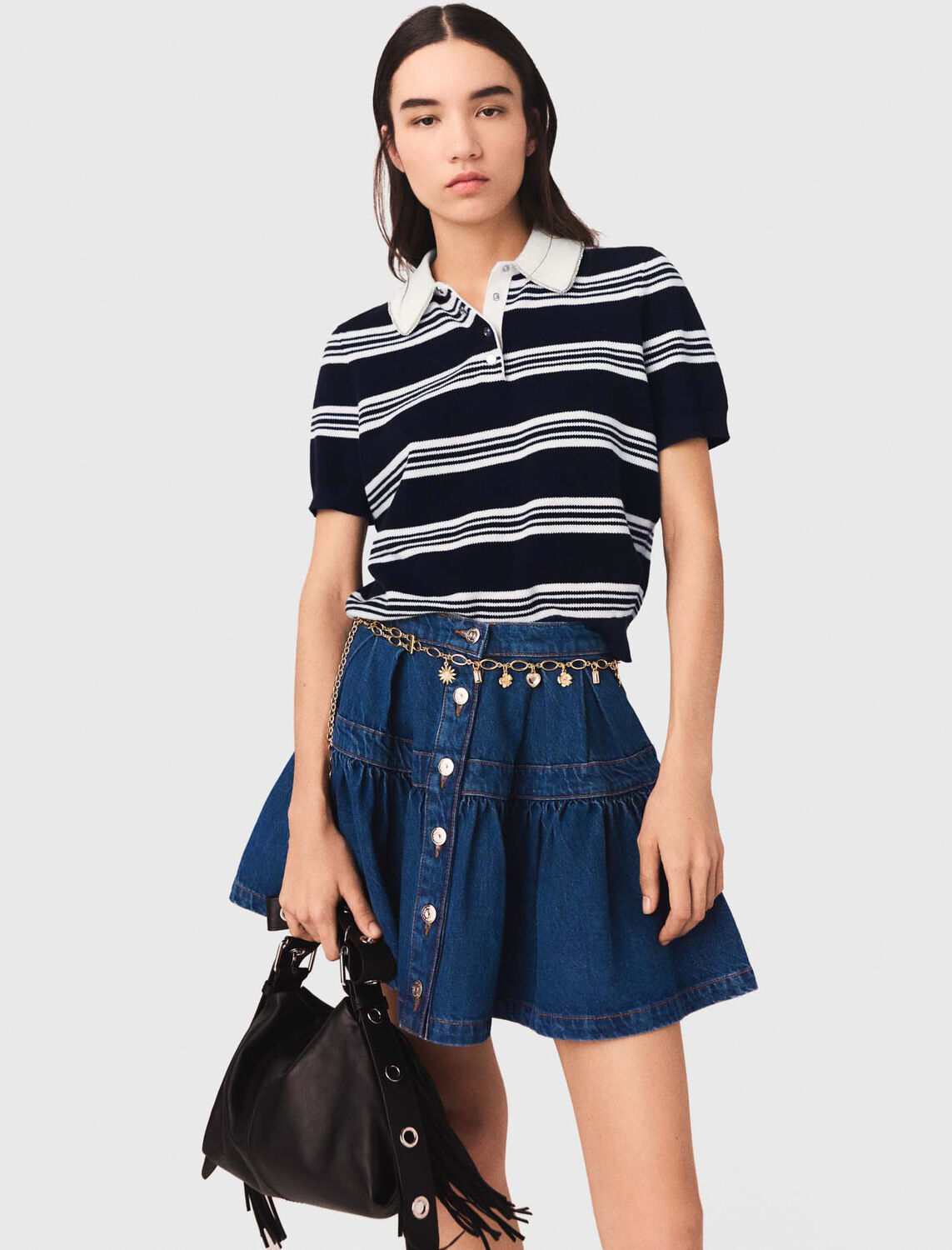 Short denim skirt : Skirts & Shorts color Blue