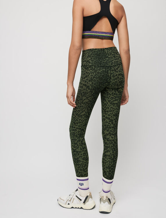 Printed stretch sports leggings - Trousers & Jeans - MAJE