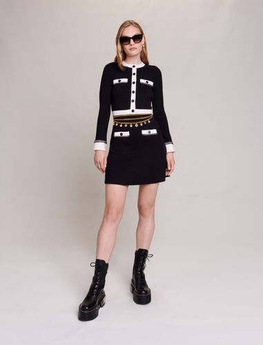 Short knit dress : Dresses color Black