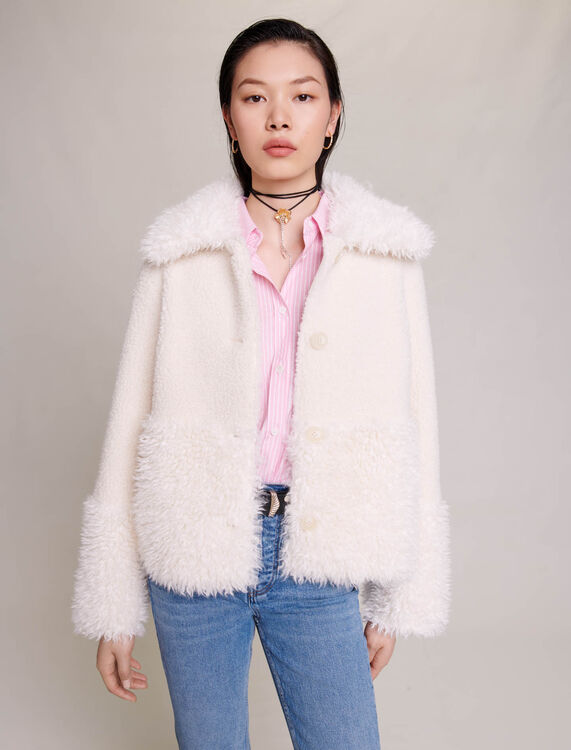 Short fake fur coat - Coats - MAJE