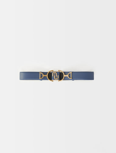 Leather belt : Belts color Blue