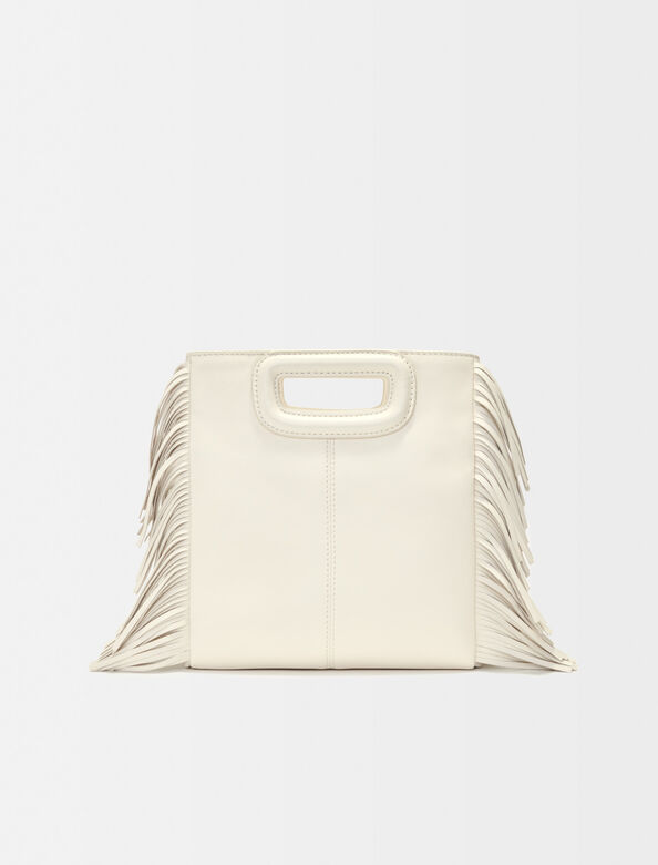 Leather M bag with patches : M Bag color Ecru
