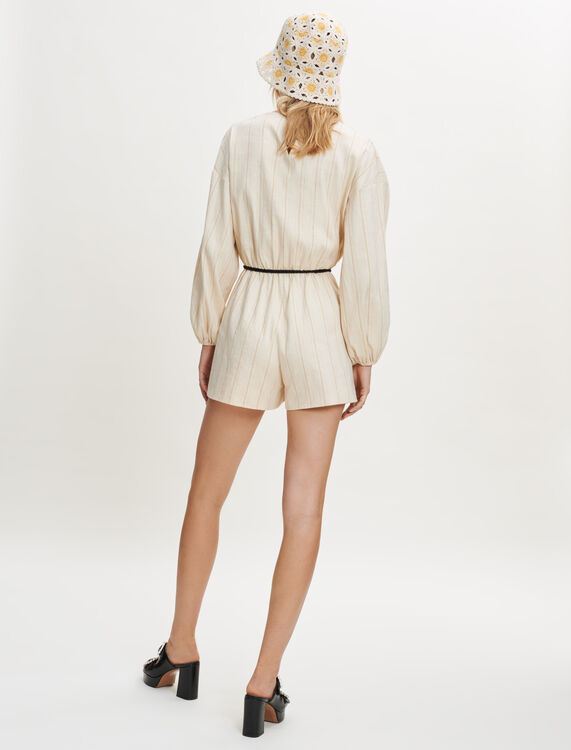 Linen and cotton blend playsuit - Jumpshort & Jumpsuits - MAJE