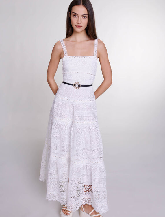Crochet-knit maxi dress - Dresses - MAJE