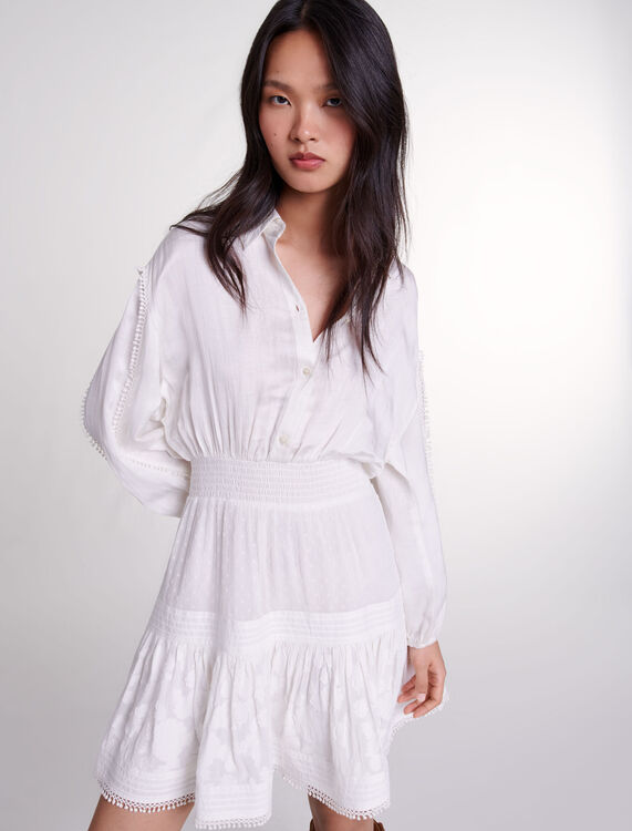 Short cotton patchwork dress - Fall-Winter Collection - MAJE