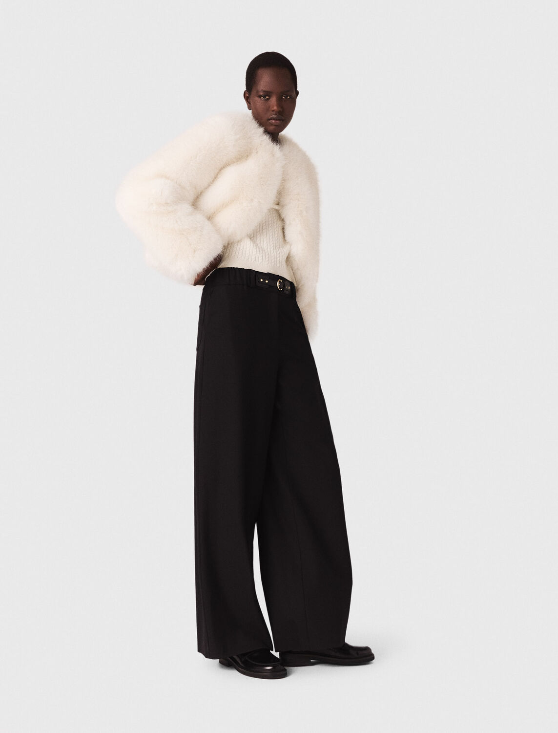 maje : Trousers & Jeans 顏色 黑色/BLACK