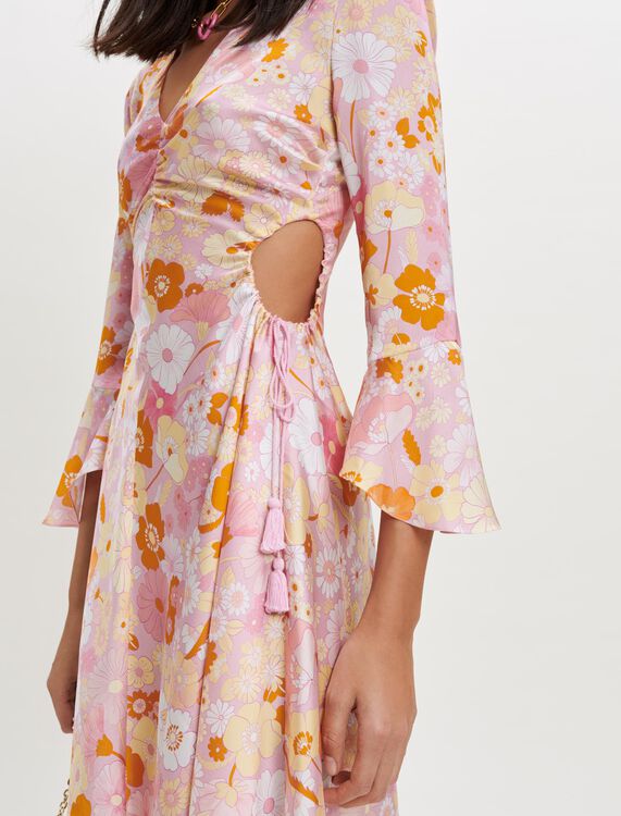 Flower Power print satin dress - Dresses - MAJE