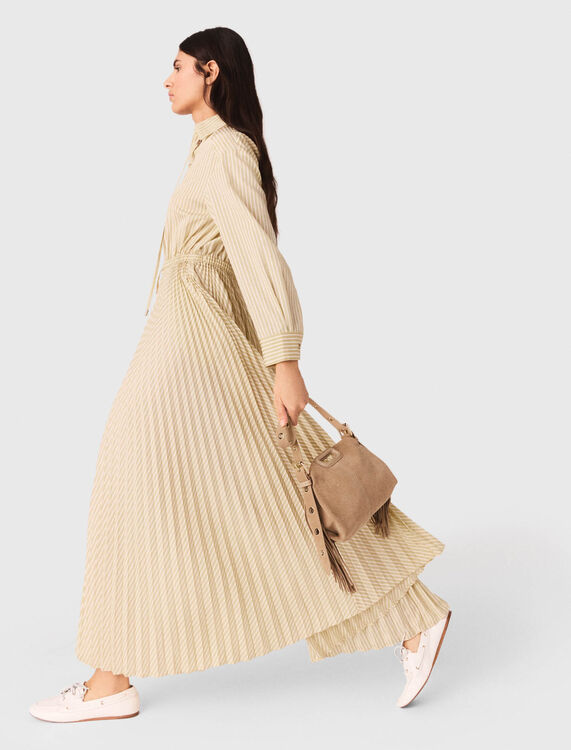 Eyelet pleated maxi dress - Dresses - MAJE