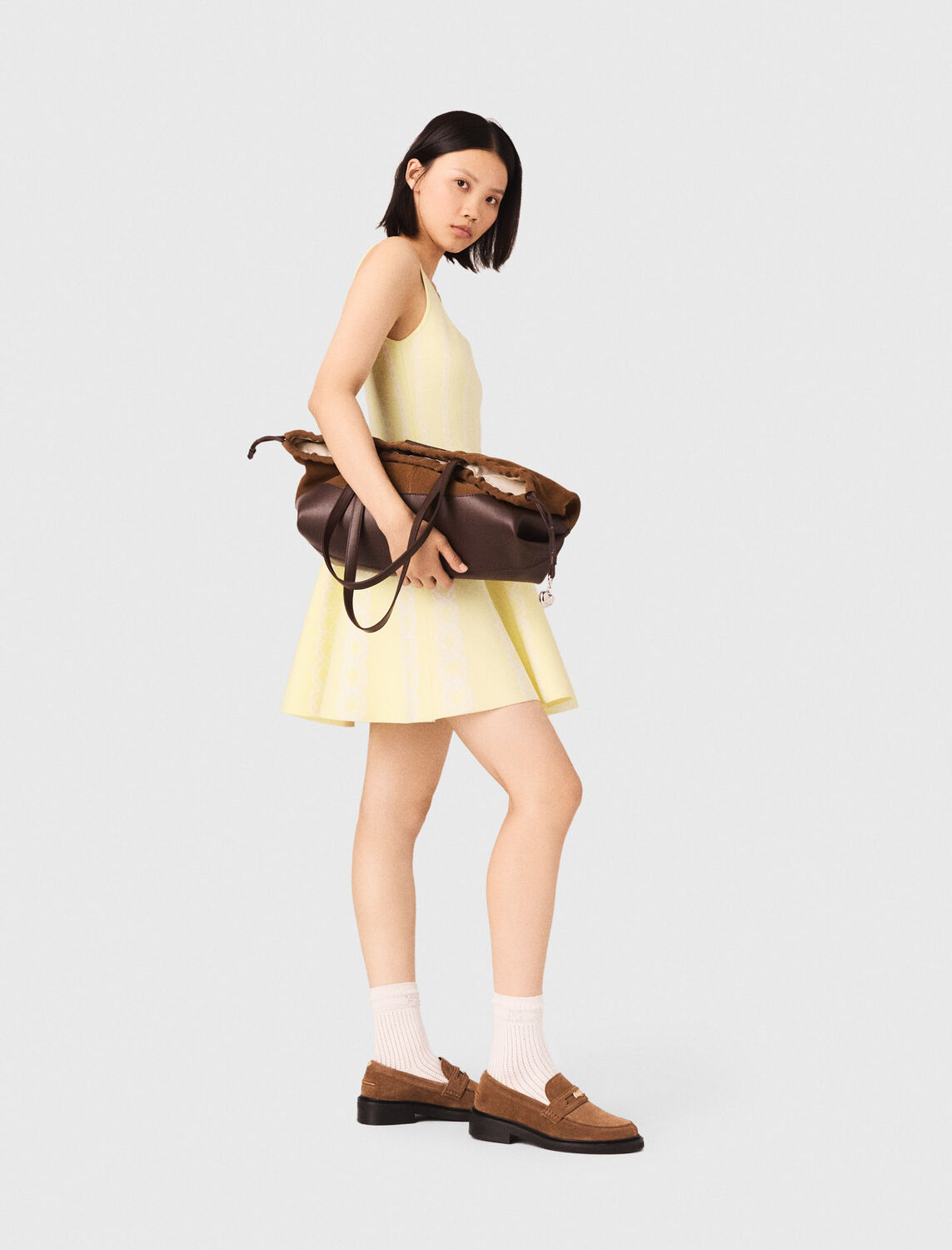 Jacquard knit short dress - Dresses - MAJE