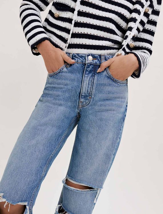 Loose-fitting ripped jeans - Trousers & Jeans - MAJE