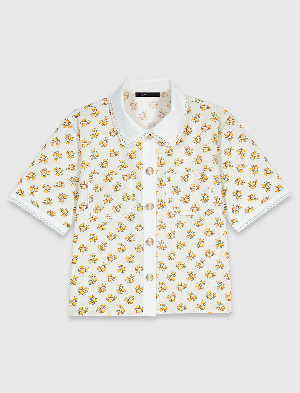 Patterned shirt with croquet trim - Shirts - MAJE