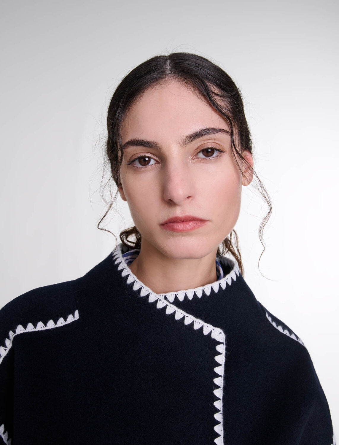 Double-faced coat : Coats color Navy/White