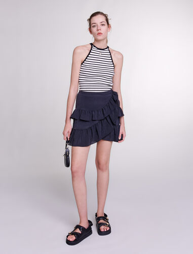 Short ruffled skirt : Skirts & Shorts color Black