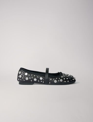 Studded ballet flats : Sling-Back & Sandals color Black