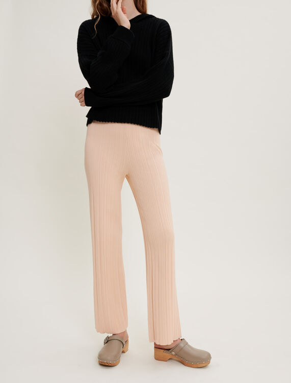 Ribbed knit trousers - Trousers & Jeans - MAJE