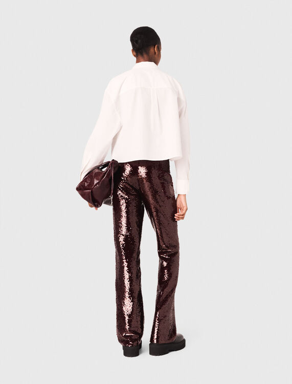 Cropped shirt with jewel detail - Shirts - MAJE