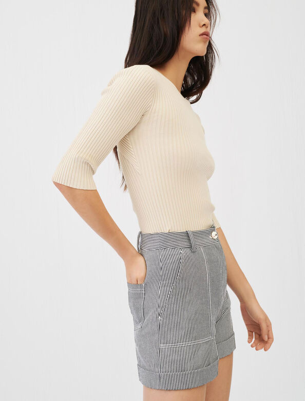 Fine ribbed sweater with an open back : Cardigans & Sweaters color 