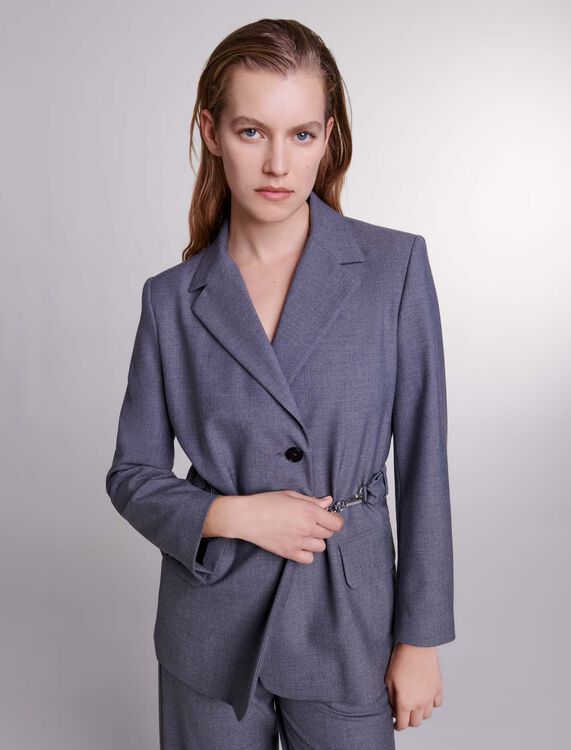 Suit jacket with chain belt - Coats and Jackets - MAJE