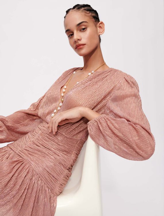 Full lamé gathered dress - Dresses - MAJE