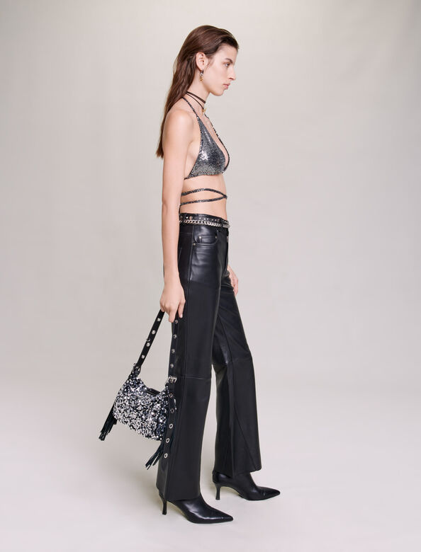 Glitter triangle top : Tops color Silver