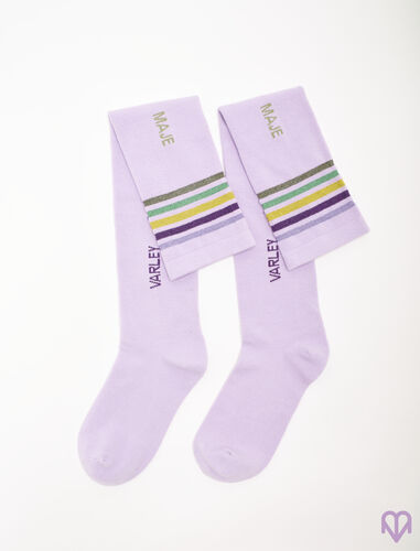 Cotton-blend long socks : Other accessories color Mauve