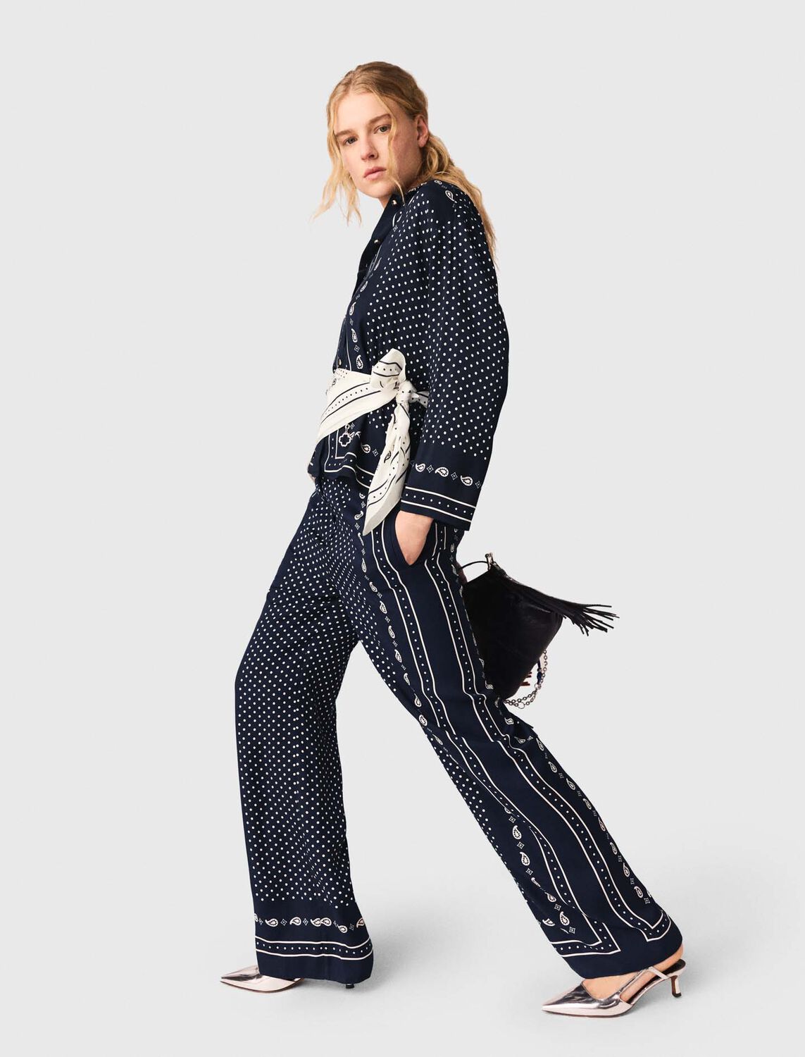 Printed fluid trousers - Trousers & Jeans - MAJE