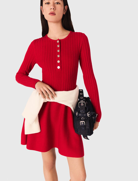 Knit dress with flared skirt - Dresses - MAJE
