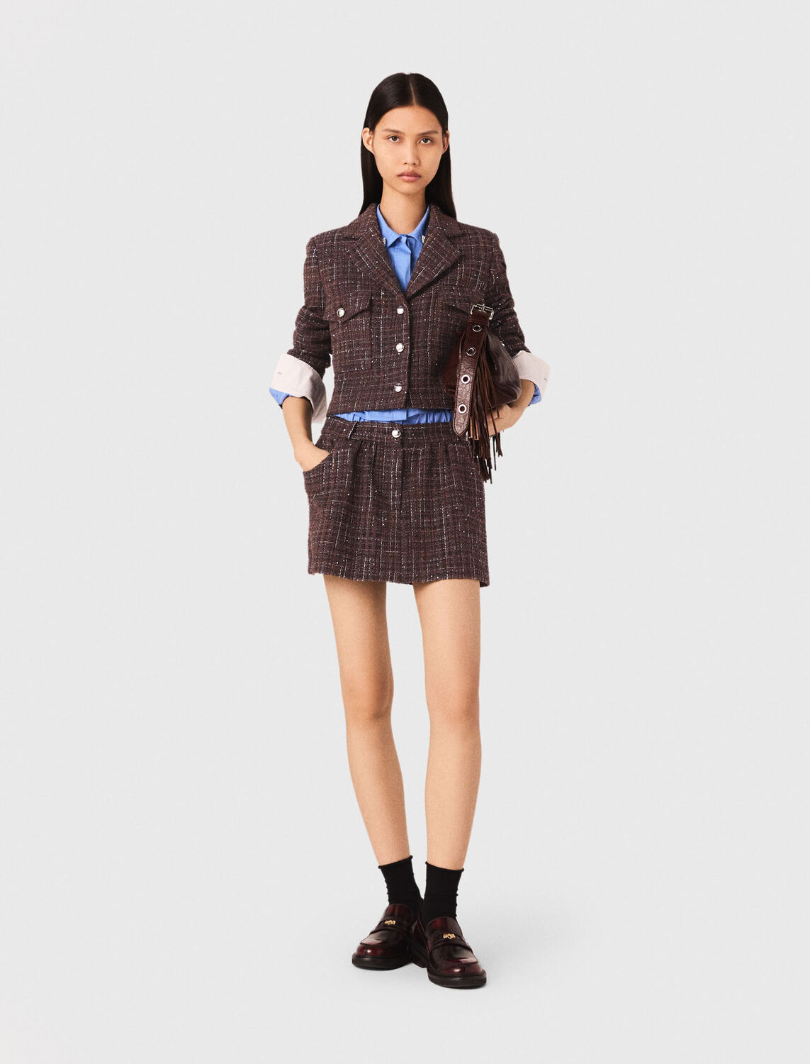 Short tweed jacket - Blazers & Jackets - MAJE