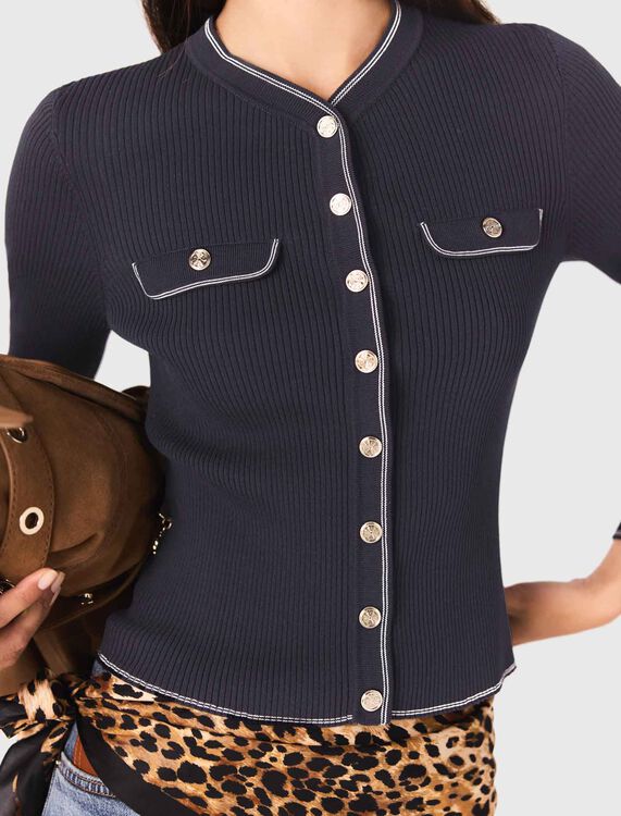 Ribbed knit cardigan - Sweaters & Cardigans - MAJE