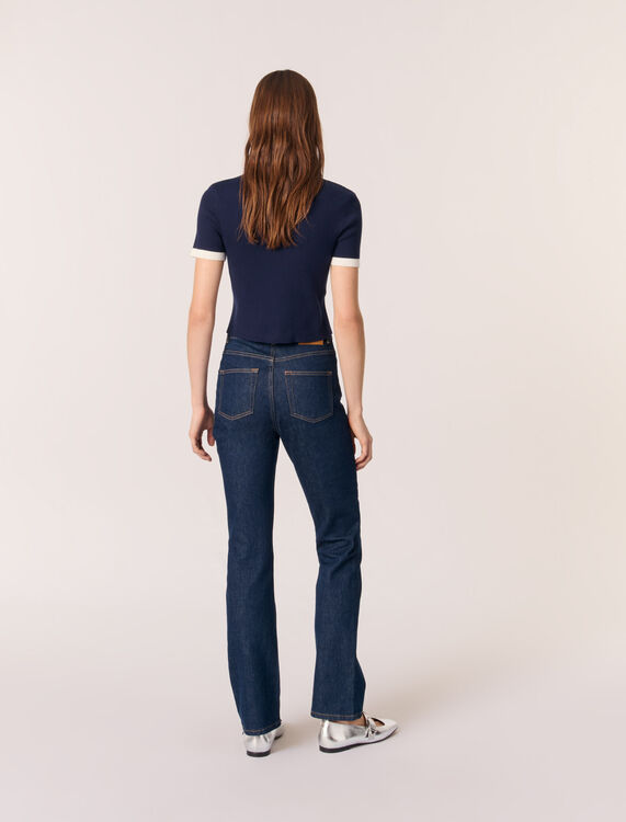 Contrasting cropped cardigan - Sweaters & Cardigans - MAJE