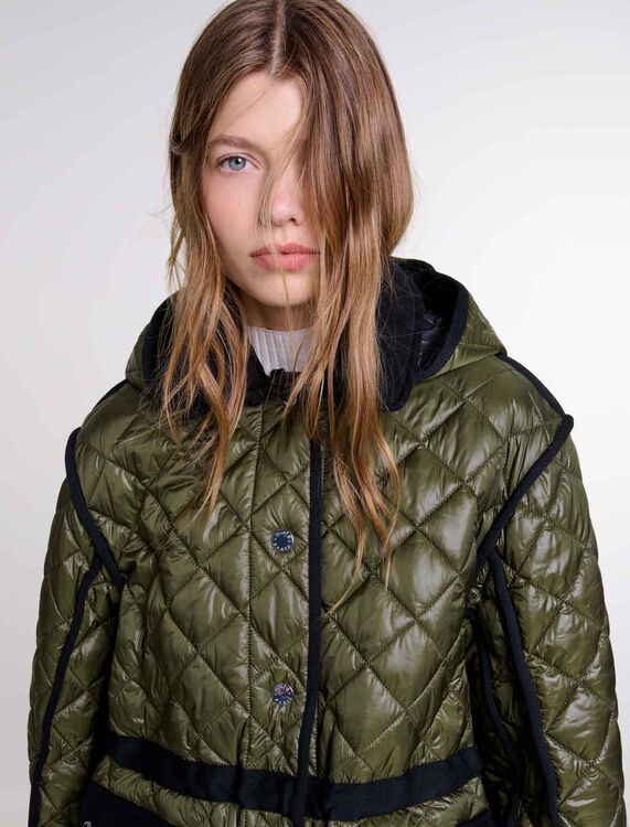 Contrast quilted puffer jacket - Fall-Winter Collection - MAJE