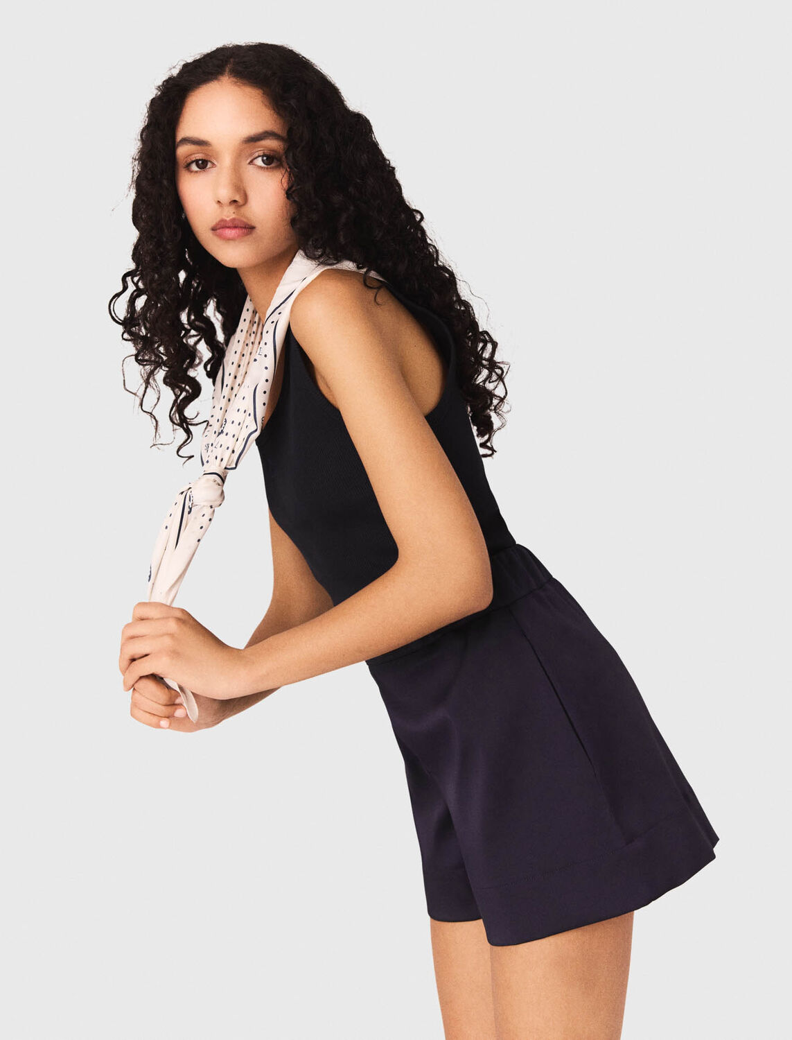 Satin-effect shorts : Skirts & Shorts color Navy