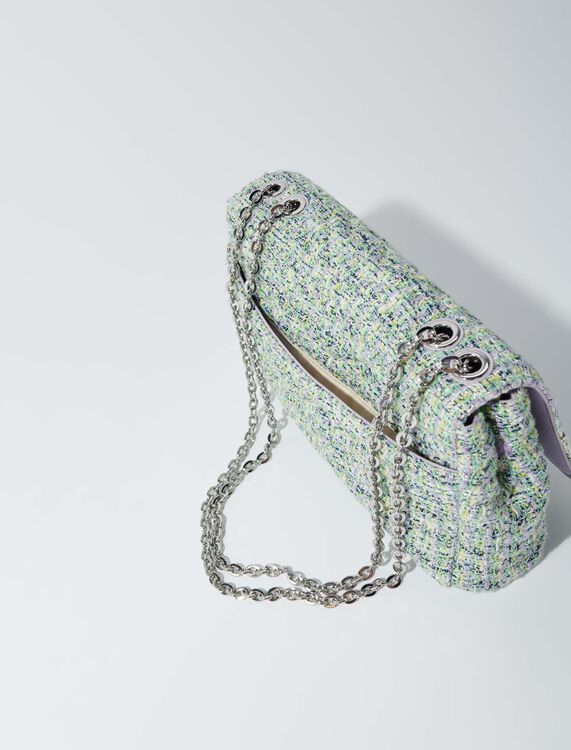 Clover bag with tweed chains - Shoulder bags - MAJE