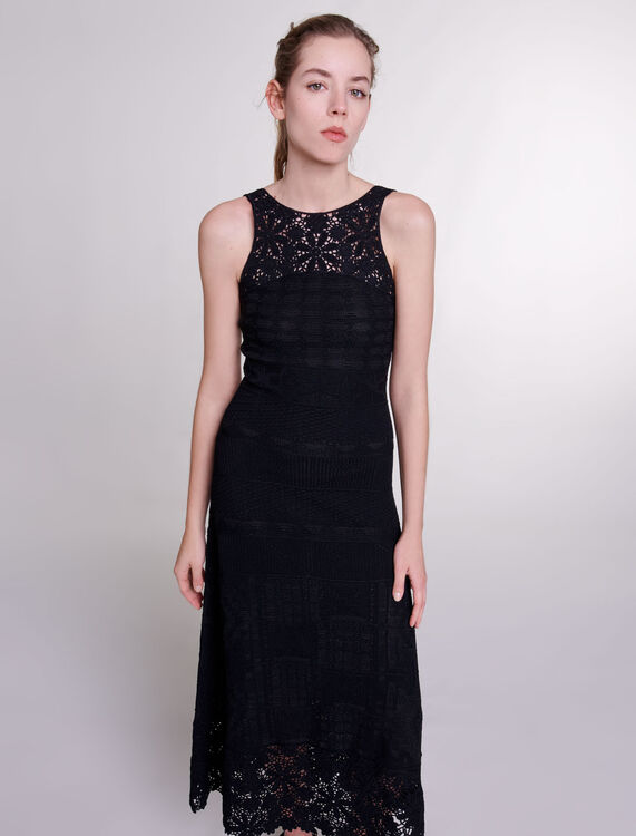 Crochet-knit maxi dress - View All - MAJE