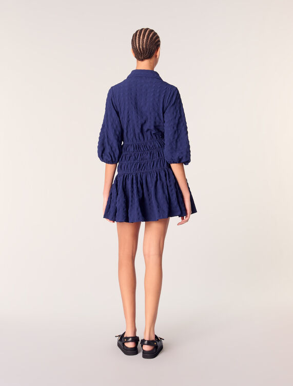 Short satin-effect pleated dress - Dresses - MAJE