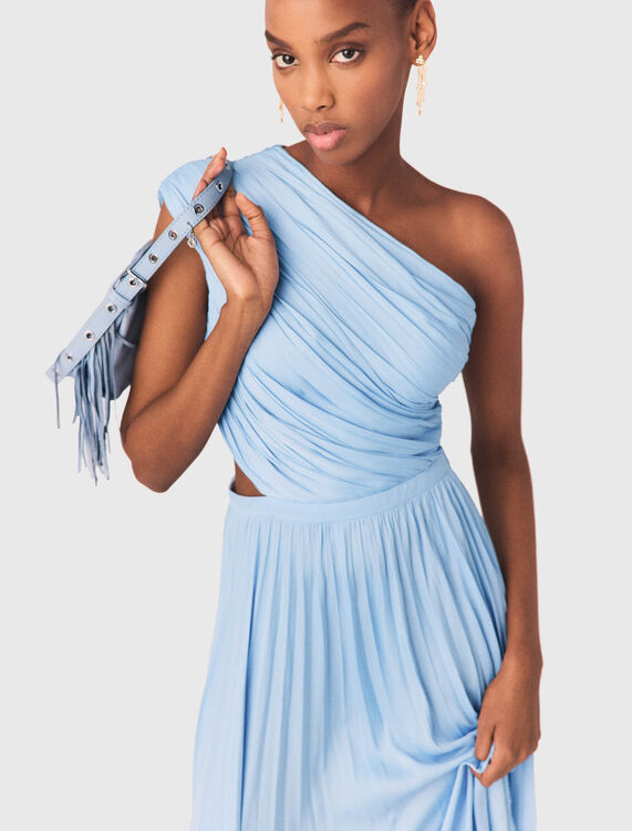 Asymmetrical pleated maxi dress - Dresses - MAJE