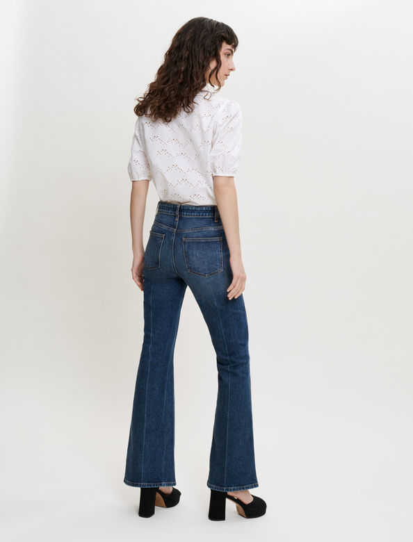 Flared jeans with horsebit detail : Trousers & Jeans color 