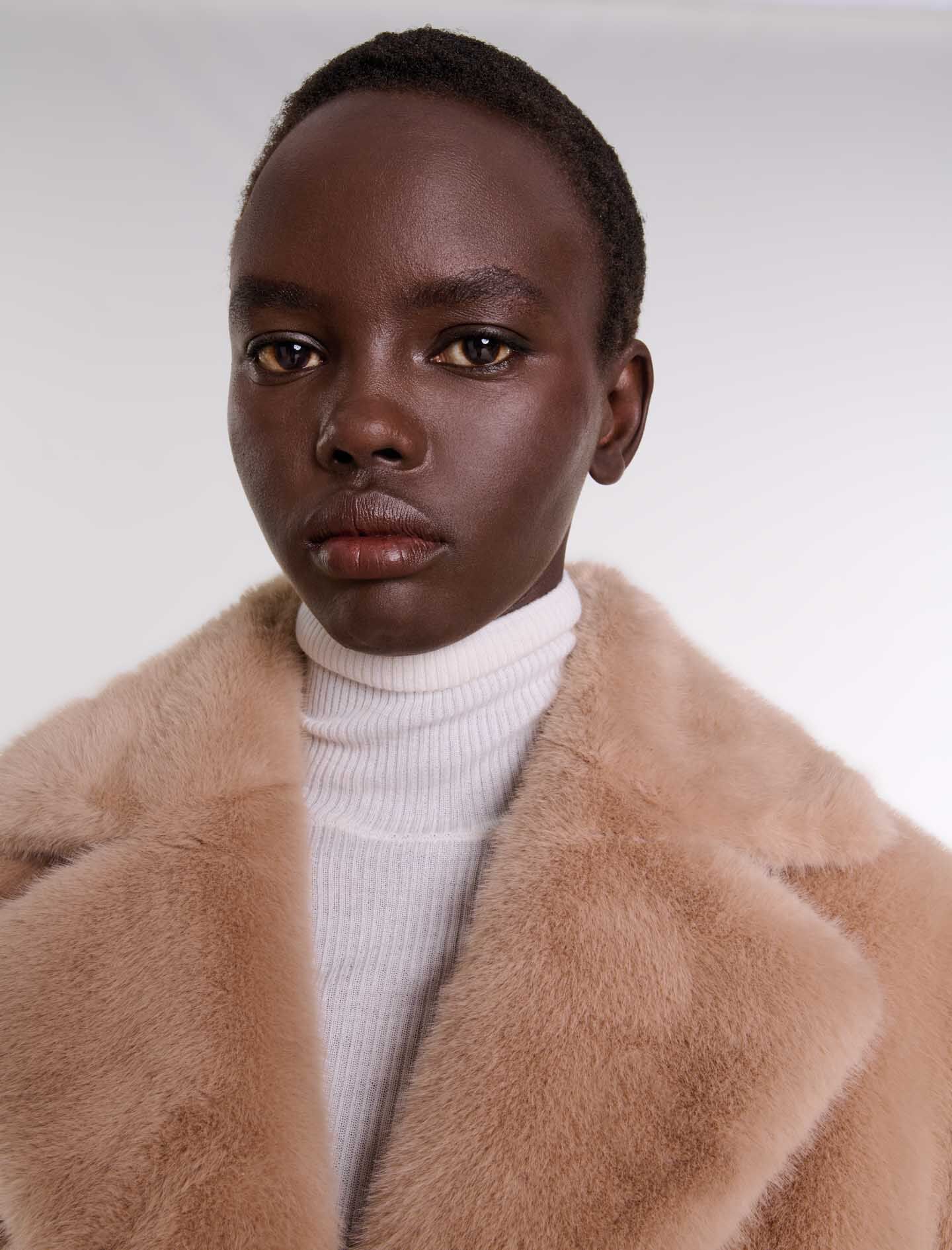 124GAUPE Faux fur coat Coats Maje