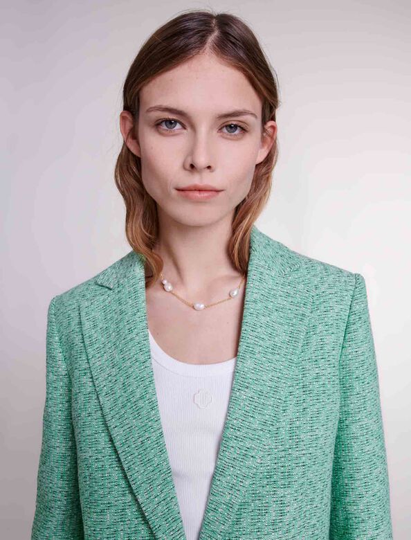 Tweed jacket : Blazers & Jackets color Green