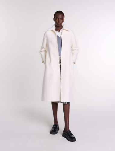 Wool coat with removable collar : Coats color 