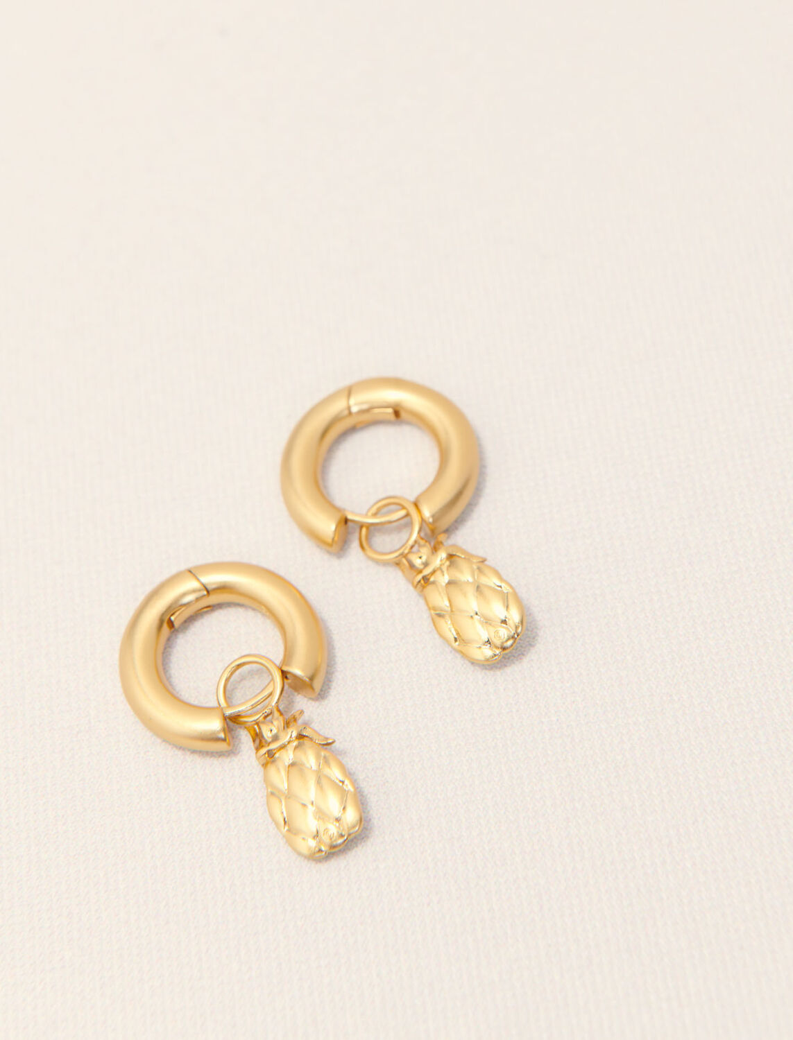 Mini rhinestone pineapple earrings -  - MAJE