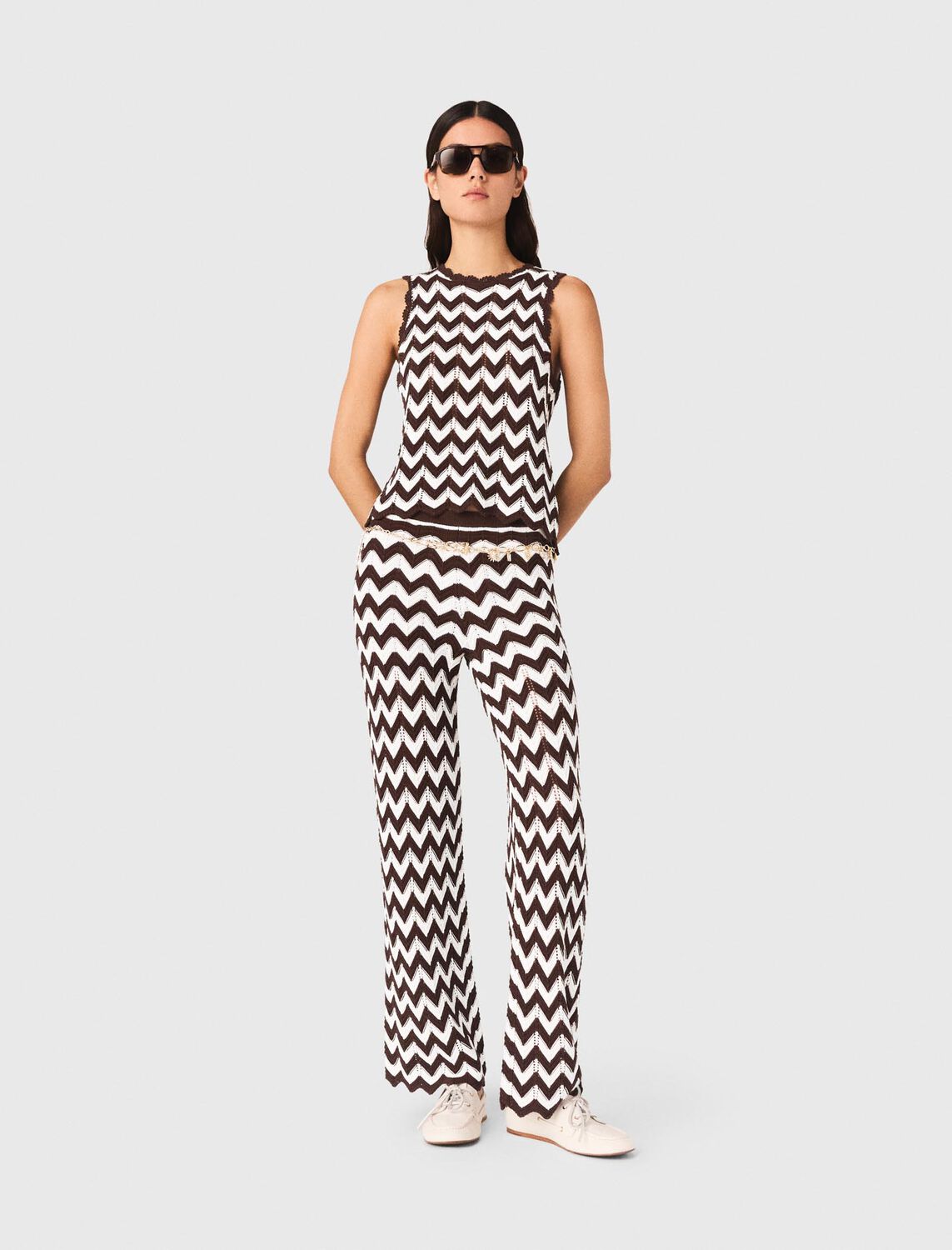 Zigzag crochet top - Tops - MAJE