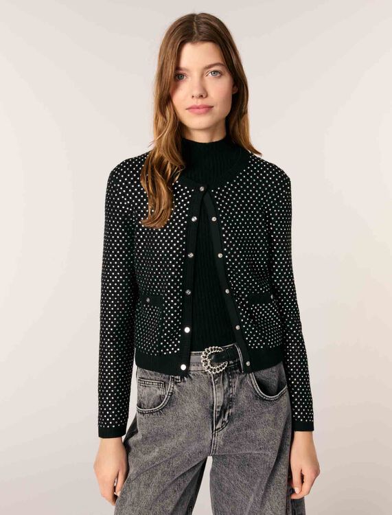 Rhinestone cardigan - Sweaters & Cardigans - MAJE