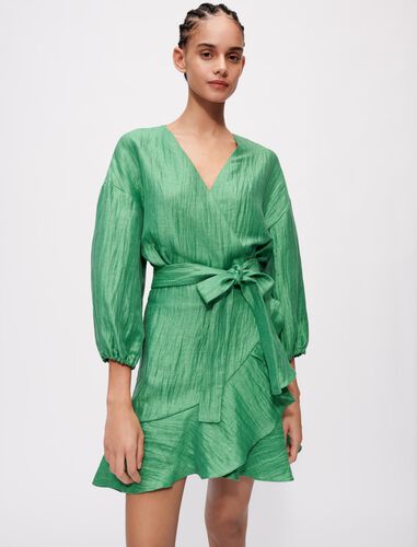 Wrap dress with tie : Dresses color Green