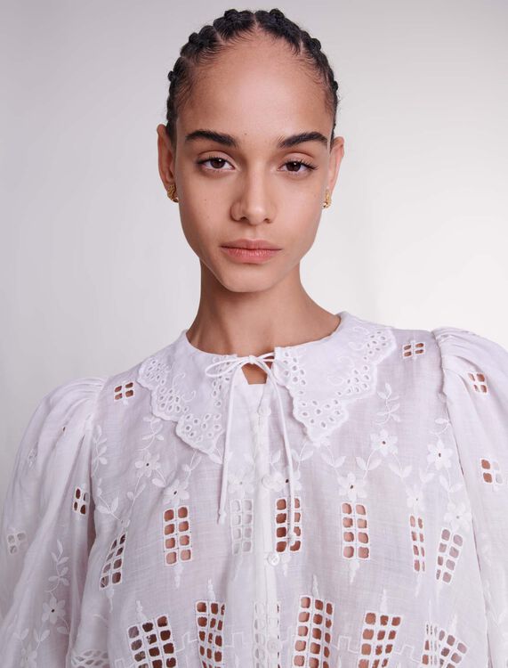Embroidered ramie blouse - Shirts - MAJE