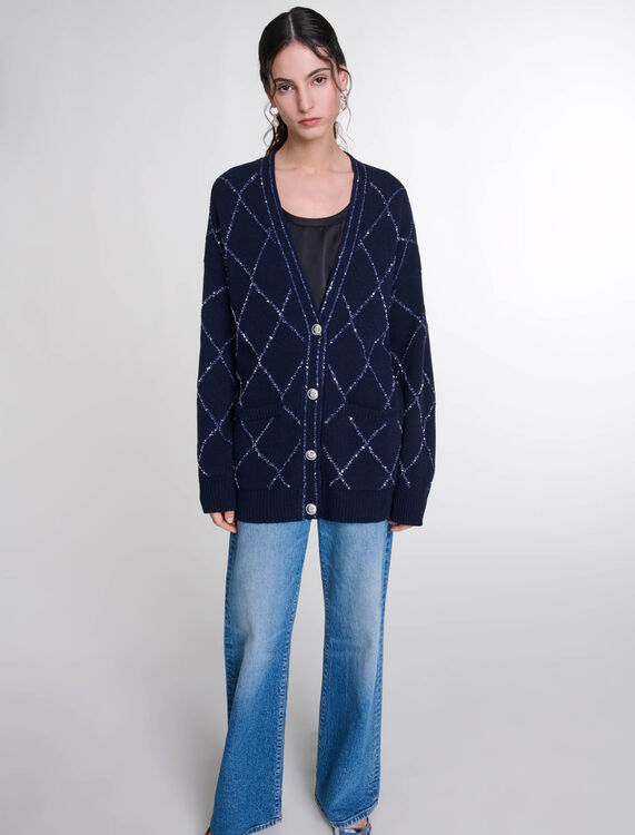 Longline wool cardigan - Sweaters & Cardigans - MAJE
