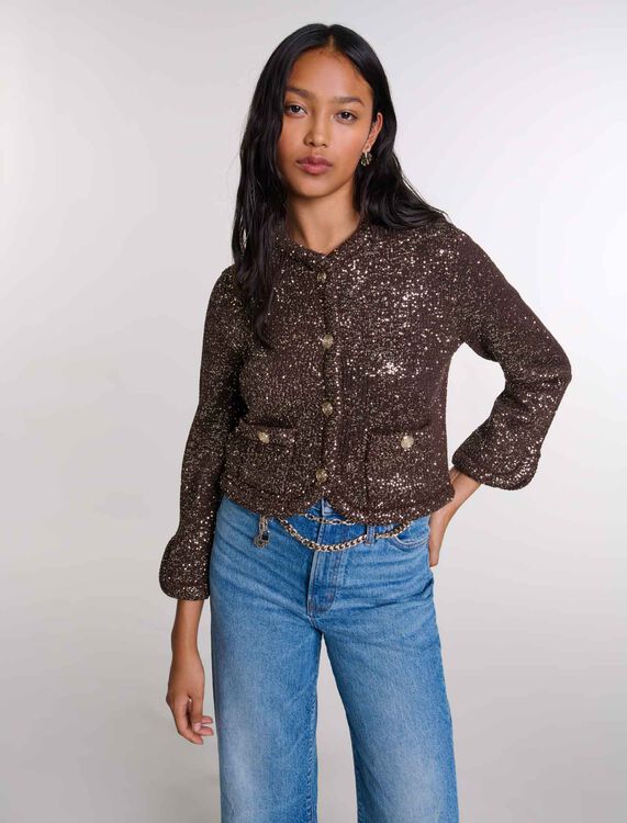 Sequinned cardigan - Fall-Winter Collection - MAJE