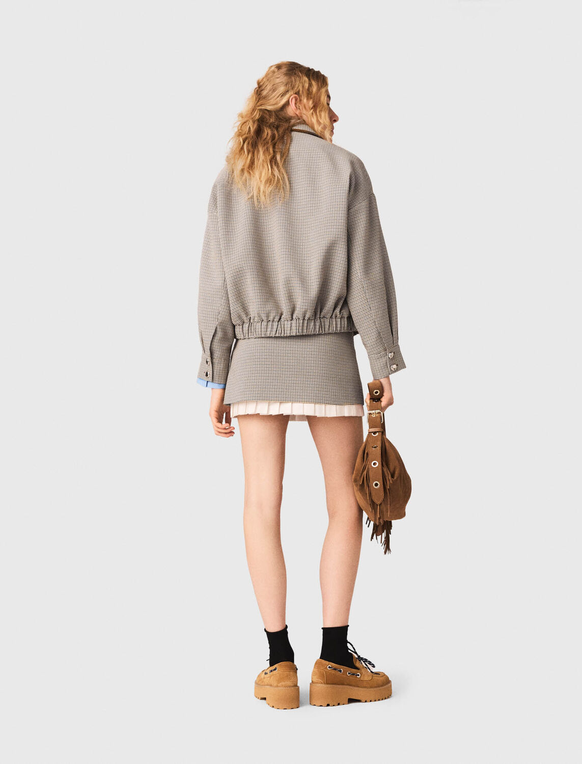 Checked bomber jacket - Blazers & Jackets - MAJE